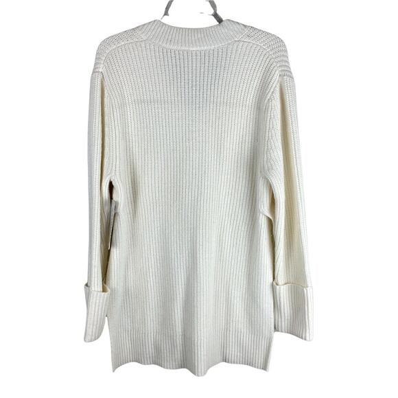 Athleta NWT Shasta V-Neck Sweater Wool Blend Ribbed Knit Size XS Dove Tunic - Picture 3 of 10